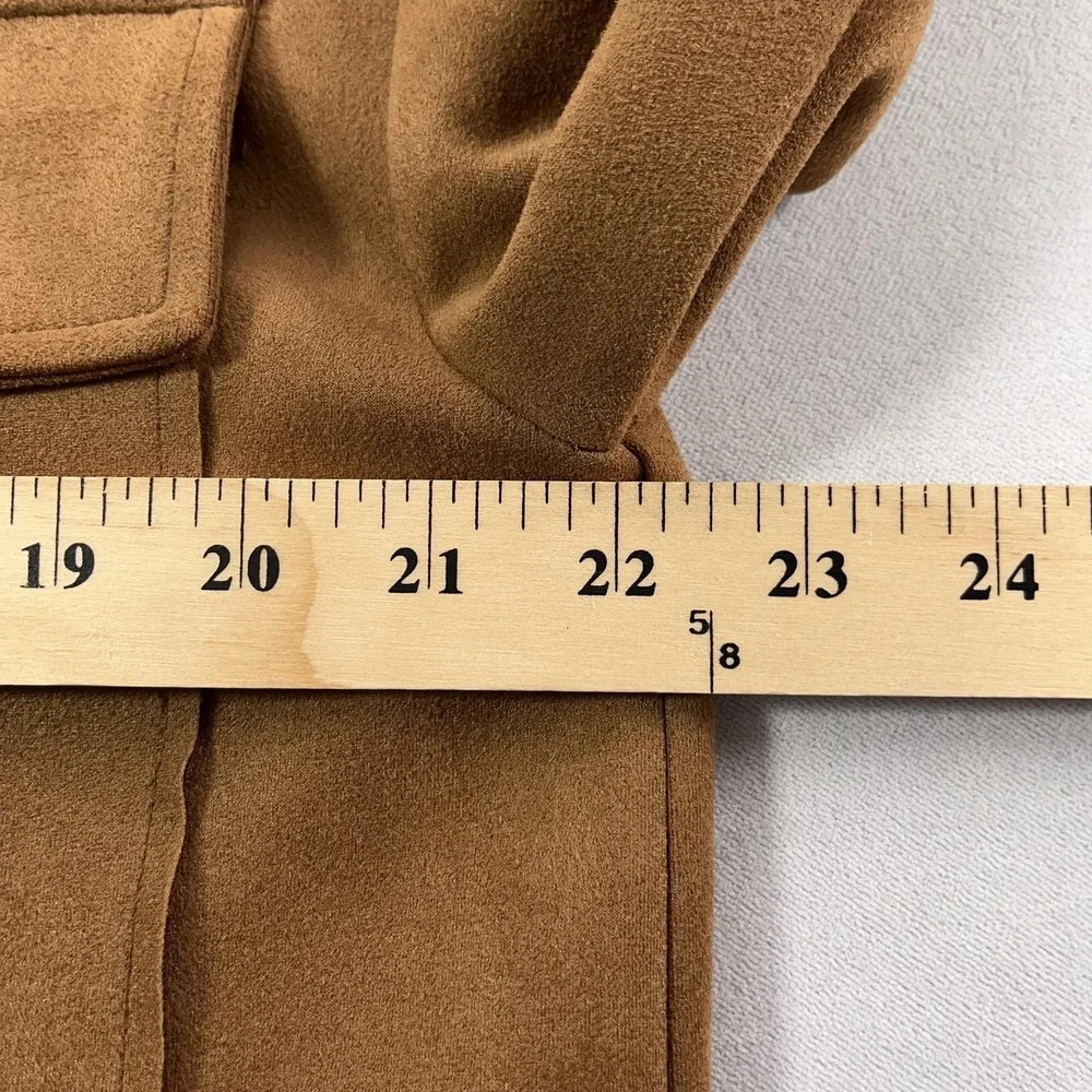 Altar'd State Jacket Womens Medium Camel Brown Faux Suede Shacket Oversized - Picture 10 of 12